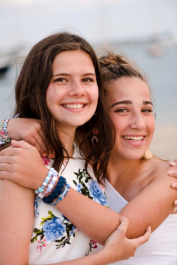 Close up of mom and daughter