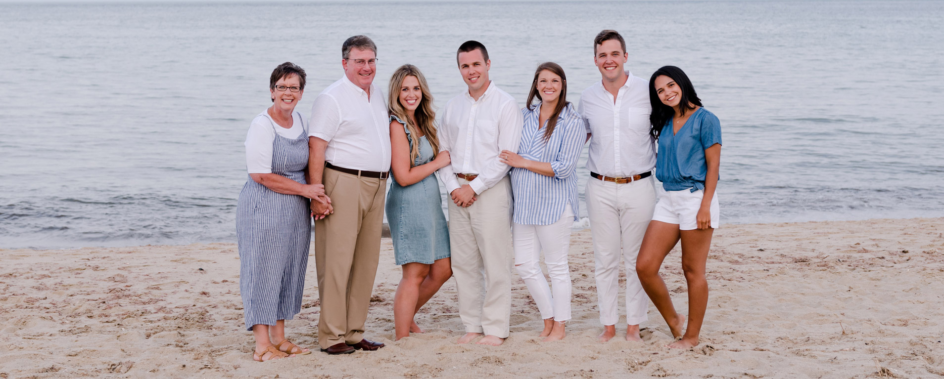 Extended family portrait on the beach by Nantucket Family Photographer
